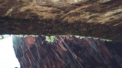 Poster - Waterfalls inside Zion National Park in summer season, USA Slow motion