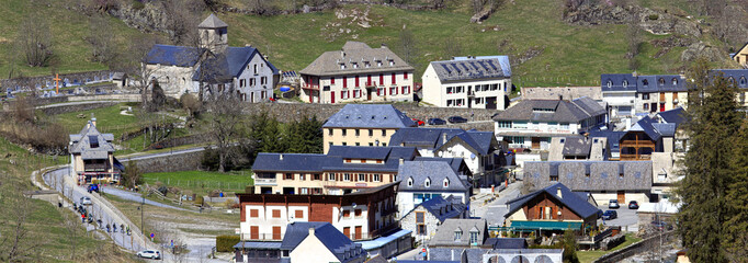 Poster - Panorama sur le village de Gavarnie Hautes Pyrénées