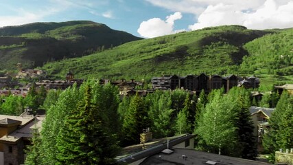 Wall Mural - Beautiful aerial view of Vail from drone in summer season, USA