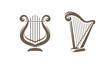 © ~ Bitter ~ - Musical harp, lyre symbol or logo. Classical music concept vector illustration