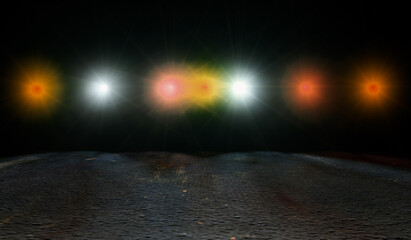 Wall Mural - abstract background road and asphalt.3d illustration.street cement and concrete floor and lights.urb