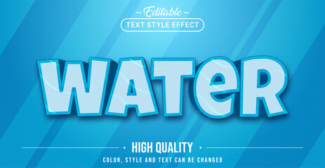 Wall Mural - Editable text style effect - Water text style theme.