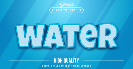 Editable text style effect - Water text style theme.