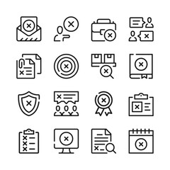 Poster - X mark line icons set. Modern graphic design concepts, simple outline elements collection. Vector line icons