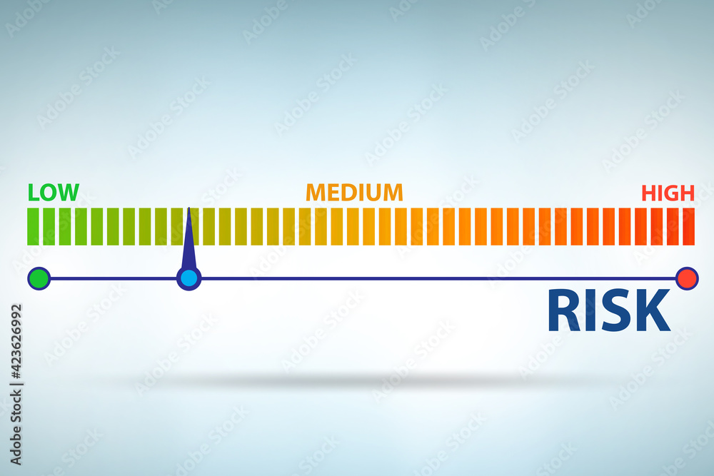 Probability Riskmeter Risk meter in risk management concept Stock Illustration | Adobe Stock