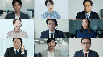 Aufkleber - ビデオ会議画面　web会議　ウェビナー