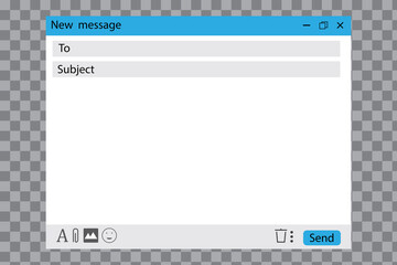 Poster - Empty email window. Mail window template. Computer screen. App interface template. Stock image. EPS 10.
