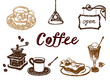 手描きの喫茶店のコーヒーのイラスト