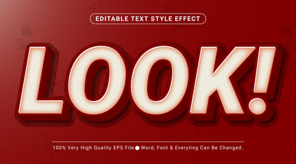 Wall Mural - 3d Look Red Headline Style Text Effect, Editable Text Effect