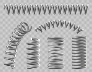 Poster - metal springs, realistic coils for bed or car set