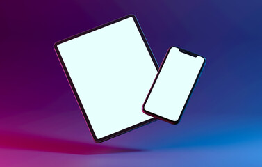 Poster - Isolated Devices Mockup - 3d rendering.