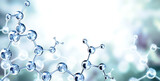 Fototapeta  - Horizontal banner with glass model of molecule