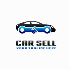 Poster - Car sell logo with handshake concept