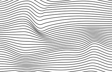 Wall Mural - black and white retro vector illustration. art optical wave abstract background, black and white. mo