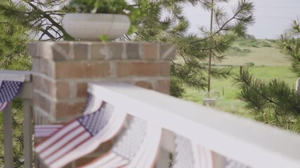 Canvas Print - Back patio decorated for July 4th party.