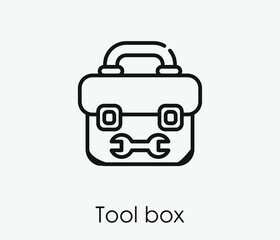 Poster - Tool box vector icon.  Editable stroke. Linear style sign for use on web design and mobile apps, logo. Symbol illustration. Pixel vector graphics - Vector