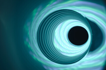 Aufkleber - Beautiful abstract swirl tunnel with aquamarine neon light on a background pttern textured for deisgn.