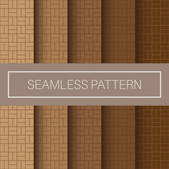 Wall Mural - Editable Seamless Geometric Pattern Tile with Natural Wood Color Background Collection