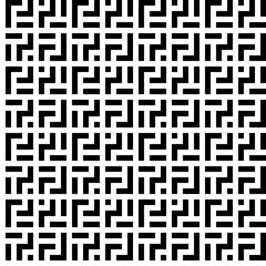 Aufkleber - Squared Maze Pattern. Vector Black Lines Maze Pattern.