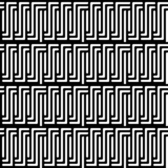 Aufkleber - Black White Seamless Pattern. Antique Zebra Pattern. Vector. Rounded Shapes Ornament.