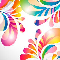 Aufkleber - Abstract background with bright teardrop-shaped arches.