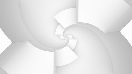 Aufkleber - Abstract infinite zoom to spiral white geometry. Modern looped geometrical light background. Swirl motion design.
