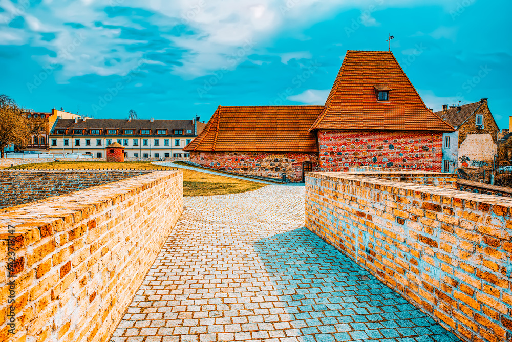 Bastion of the Vilnius City Wall. Lithuania. - obrazy, fototapety, plakaty 