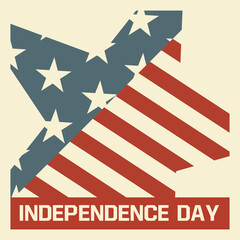 Independent day for USA banner with USA flag or America flag stripes Waving sharp corners and text on red background vector design. 