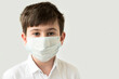 © thayra83 - Portrait of caucasian child boy in medical protective face mask