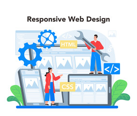 Poster - Layout designer concept. Web development, mobile app design