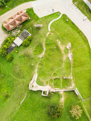 Wall Mural - Ruins of the Rezekne castle hill, Latvia. Captured from above.