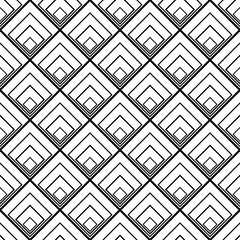 Aufkleber - Monochrome Rhombuses Ornament. Vecotr Black White Ornament. Rhombuses Diagonal Monochrome Ornament.