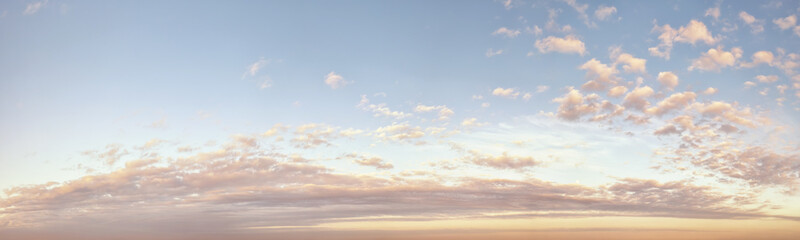 Wall Mural - yellow colored romantic sky long panoramic view