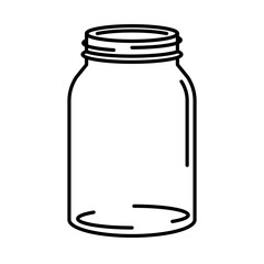 Wall Mural - empty jar line icon. clipart image isolated on white background
