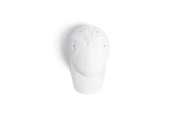 Sticker - Blank white baseball cap mock up, top view