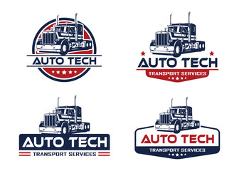 automotive service logo template. truck logo concept