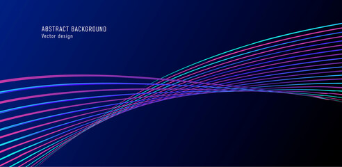 Wall Mural - abstract blue background with lines forming fluid flexible curve stripe that twist in space