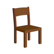 Wooden Brown Chair Emoji Vector