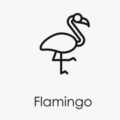 Poster - Flamingo vector icon.  Editable stroke. Linear style sign for use on web design and mobile apps, logo. Symbol illustration. Pixel vector graphics - Vector