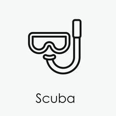 Poster - Scuba vector icon.  Editable stroke. Linear style sign for use on web design and mobile apps, logo. Symbol illustration. Pixel vector graphics - Vector
