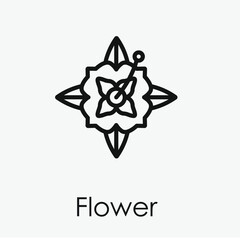 Poster - Flower vector icon.  Editable stroke. Linear style sign for use on web design and mobile apps, logo. Symbol illustration. Pixel vector graphics - Vector