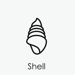 Poster - Shell vector icon.  Editable stroke. Linear style sign for use on web design and mobile apps, logo. Symbol illustration. Pixel vector graphics - Vector
