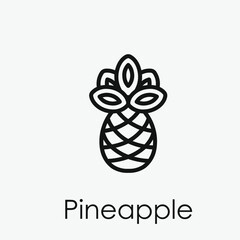 Poster - Pineapple vector icon.  Editable stroke. Linear style sign for use on web design and mobile apps, logo. Symbol illustration. Pixel vector graphics - Vector