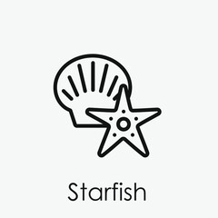 Poster - Starfish vector icon.  Editable stroke. Linear style sign for use on web design and mobile apps, logo. Symbol illustration. Pixel vector graphics - Vector