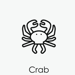 Poster - Crab vector icon.  Editable stroke. Linear style sign for use on web design and mobile apps, logo. Symbol illustration. Pixel vector graphics - Vector