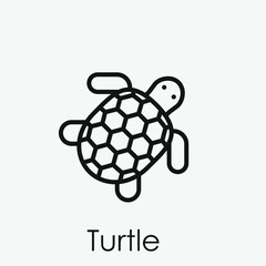 Poster - Turtle vector icon.  Editable stroke. Linear style sign for use on web design and mobile apps, logo. Symbol illustration. Pixel vector graphics - Vector