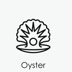 Poster - Oyster vector icon.  Editable stroke. Linear style sign for use on web design and mobile apps, logo. Symbol illustration. Pixel vector graphics - Vector