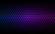 Hexagon purple background. Gradient cells texture. Futuristic color wallpaper. Modern neon design. Abstract geometric backdrop. Vector illustration