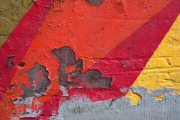 Wall Mural - texture of a wall in bright colors of graffiti