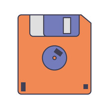 Orange Diskette Icon